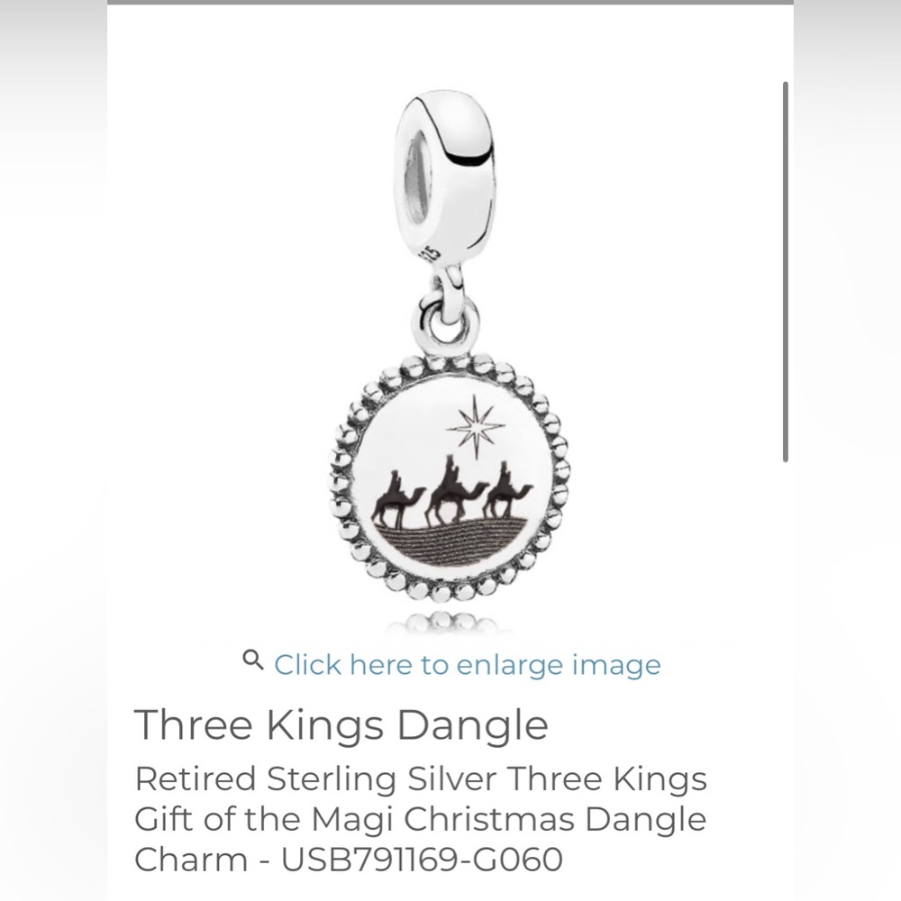 Pandora Sterling Silver Three Kings Dangle Charm